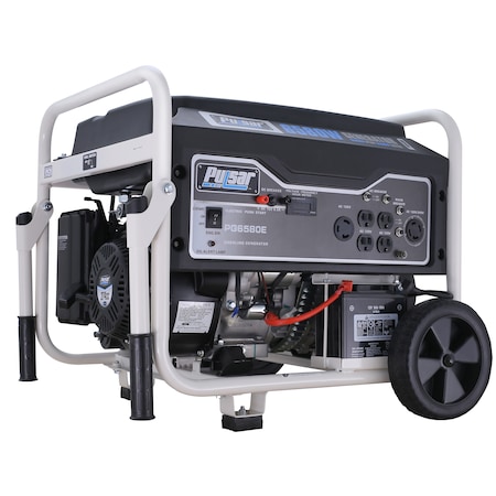 Pulsar Portable Generator, Gasoline, 5,500 W Rated, 6,580 W Surge, Electric, Recoil Start, 120/240V AC PG6580E